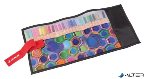 Tűfilc készlet, 0,4 mm, STABILO "Point 88 ARTY", 25 különböző szín