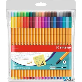   Tűfilc készlet, 0,4 mm, STABILO "Point 88", 40 különböző szín