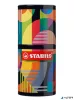 Tűfilc készlet, hengeres fém doboz, 0,4 mm, STABILO "point 88 ARTY", 45 különböző szín