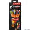Tűfilc készlet, hengeres fém doboz, 0,4 mm, STABILO "point 88 ARTY", 45 különböző szín