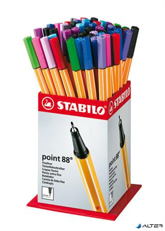 Tűfilc display, 0,4 mm, STABILO "Point 88 Mini", vegyes színek