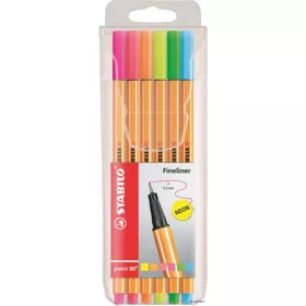   Tűfilc készlet, 0,4 mm, STABILO 'Point 88', 6 neon szín