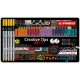 Tűfilc készlet, fém doboz, STABILO 'Creative Tips ARTY', 10 különböző szín, 5 különböző vastagság