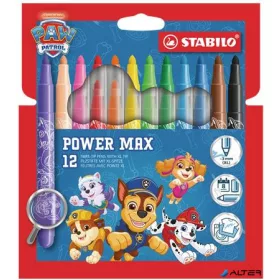   Filctoll készlet, vastag, 3 mm, STABILO "Power Max", Mancs őrjárat, 12 különböző szín