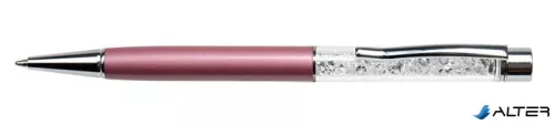 Golyóstoll, világoslila, felül fehér SWAROVSKI® kristállyal töltve, 14 cm, ART CRYSTELLA®