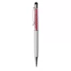 Golyóstoll, krémfehér, felül siam piros SWAROVSKI® kristályokkal töltve, TOUCH, 14 cm, ART CRYSTELLA®