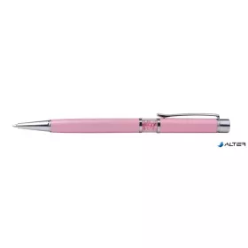   Golyóstoll, Crystals from SWAROVSKI®, rózsaszín, középen rózsaszín kristályokkal töltve, ART CRYSTELLA®, 14cm