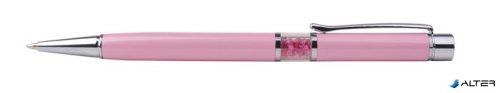 Golyóstoll, Crystals from SWAROVSKI®, rózsaszín, középen pink kristályokkal töltve 14cm