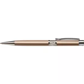   Golyóstoll, arany, középen fehér SWAROVSKI®kristállyal töltve, 14cm, ART CRYSTELLA®