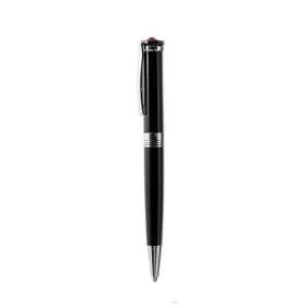  Golyóstoll, fekete, 'Rimini', light siam piros SWAROVSKI® kristállyal, 14 cm, ART CRYSTELLA®