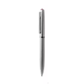   Golyóstoll, ezüst, 'Oslo', rózsaszín SWAROVSKI® kristállyal, 13 cm, ART CRYSTELLA®