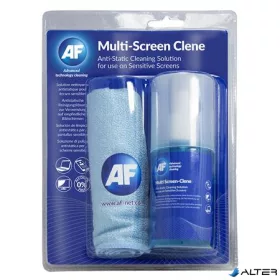   Tisztítófolyadék, képernyőhöz, mikroszálas nagy kendővel, pumpás, 200 ml, AF "Multi screen-clene"