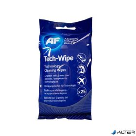   Tisztítókendő, képernyőhöz, alkoholmentes, nedves, 25 db, AF "Tech-wipes"