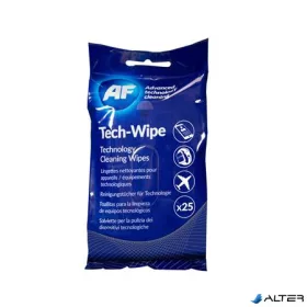   Tisztítókendő, képernyőhöz, alkoholmentes, nedves, 25 db, AF "Tech-wipes"