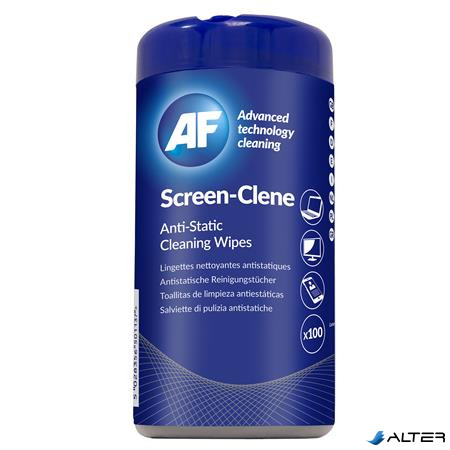 Tisztítókendő, képernyőhöz, antisztatikus, 100 db, AF "Screen-Clene"