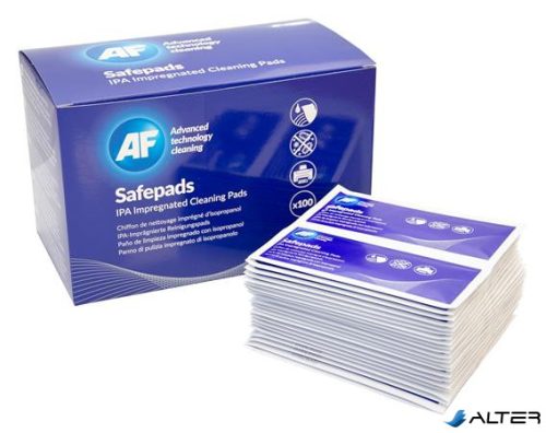 Tisztítókendő, izopropil alkohollal, nagy méretű, 100 db, AF "Safepads"