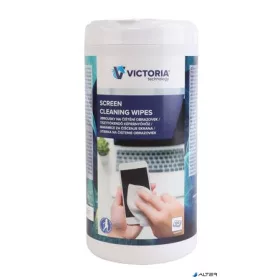   Tisztítókendő, képernyőhöz, 100 db, VICTORIA TECHNOLOGY