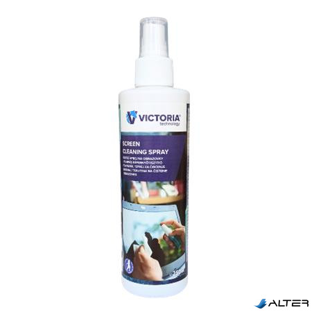 Tisztítófolyadék, képernyőhöz, antisztatikus, pumpás, 250 ml, VICTORIA TECHNOLOGY
