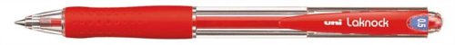 Golyóstoll, 0,3 mm, nyomógombos, UNI 'SN-100 Laknock', piros