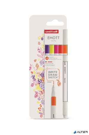 Tűfilc készlet, 0,4 mm, UNI "Emott Passion", 5 különböző szín