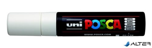 Dekormarker, 15 mm, vágott, UNI "Posca PC-17K", fehér