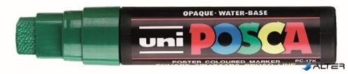 Dekormarker, 15 mm, vágott, UNI "Posca PC-17K", zöld