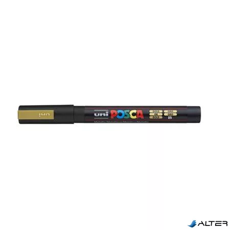 Dekormarker, 0,9-1,3 mm, UNI "Posca PC-3M", arany