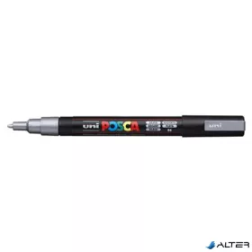 Dekormarker, 0,9-1,3 mm, UNI "Posca PC-3M", ezüst