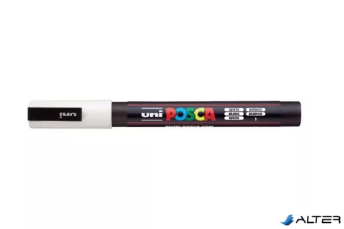 Dekormarker, 0,9-1,3 mm, UNI "Posca PC-3M", fehér