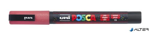 Dekormarker, 0,9-1,3 mm, UNI"Posca PC-3ML", fényes piros