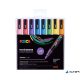 Dekormarker készlet, 0,9-1,3 mm, UNI "Posca PC-3ML", 8 különböző csillogó szín