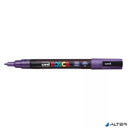 Dekormarker, 0,9-1,3 mm, UNI "Posca PC-3ML", fényes lila