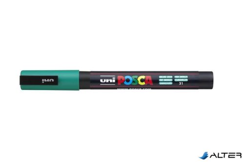 Dekormarker, 0,9-1,3 mm, UNI "Posca PC-3M", smaragdzöld