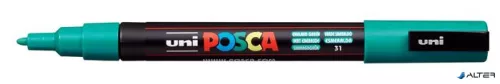 Dekormarker, 0,9-1,3 mm, UNI "Posca PC-3M", smaragdzöld