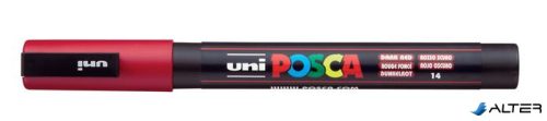 Dekormarker, 0,9-1,3 mm, UNI "Posca PC-3M", sötétpiros