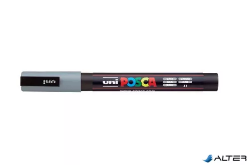 Dekormarker, 0,9-1,3 mm, UNI "Posca PC-3M", szürke