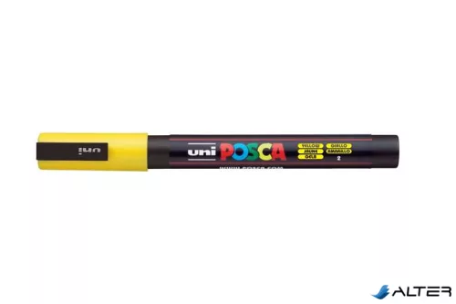Dekormarker, 0,9-1,3 mm, UNI "Posca PC-3M", sárga