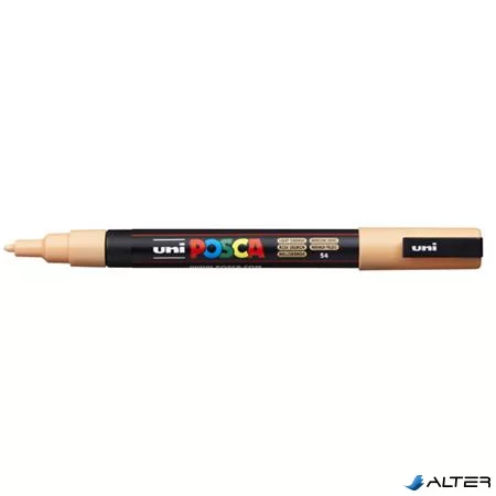 Dekormarker, 0,9-1,3 mm, UNI "Posca PC-3M", világos narancssárga