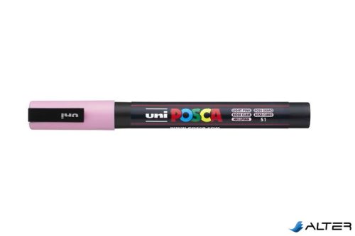 Dekormarker, 0,9-1,3 mm, UNI "Posca PC-3M", világos rózsaszín