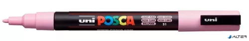 Dekormarker, 0,9-1,3 mm, UNI "Posca PC-3M", világos rózsaszín