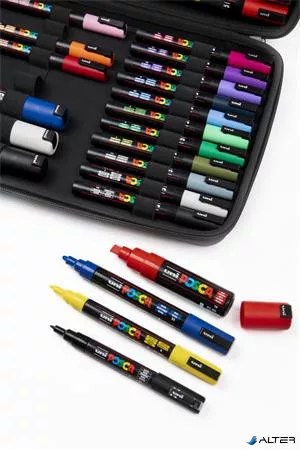 Dekormarker készlet, táskában, UNI "Posca", 40 darabos
