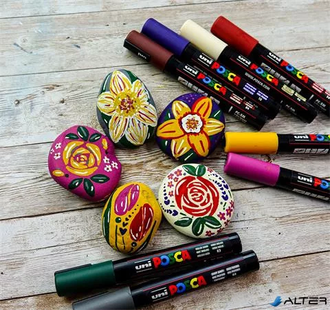 Dekormarker készlet, 1,8-2,5 mm, UNI "Posca PC-5M", 16 különböző szín