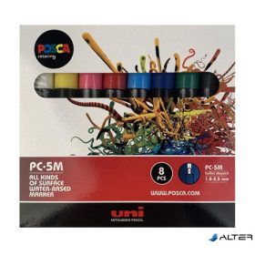   Dekormarker készlet, 1,8-2,5 mm, UNI "Posca PC-5M", 8 különböző szín