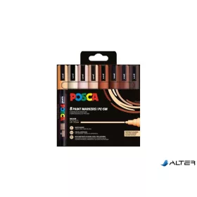   Dekormarker készlet, 1,8-2,5 mm, UNI "Posca PC-5M", 8 különböző portré szín