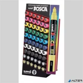   Dekormarker display, 60 db, 1,8-2,5 mm, UNI "Posca PC-5M", 10 különböző szín