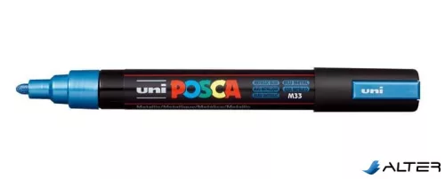Dekormarker, 1,8-2,5 mm, UNI "Posca PC-5M", metálkék