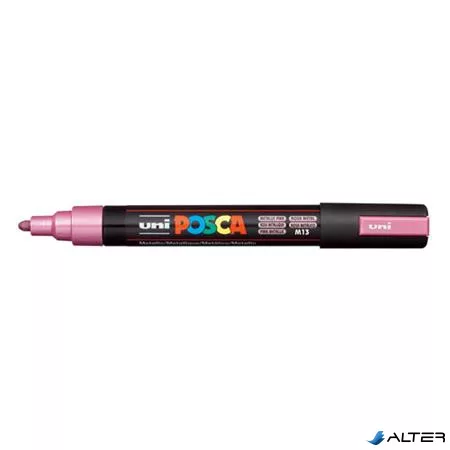 Dekormarker, 1,8-2,5 mm, UNI "Posca PC-5M", metálrózsaszín