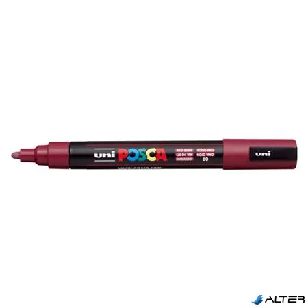 Dekormarker, 1,8-2,5 mm, UNI "Posca PC-5M", vörösbor