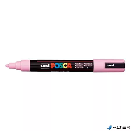Dekormarker, 1,8-2,5 mm, UNI "Posca PC-5M", világos rózsaszín