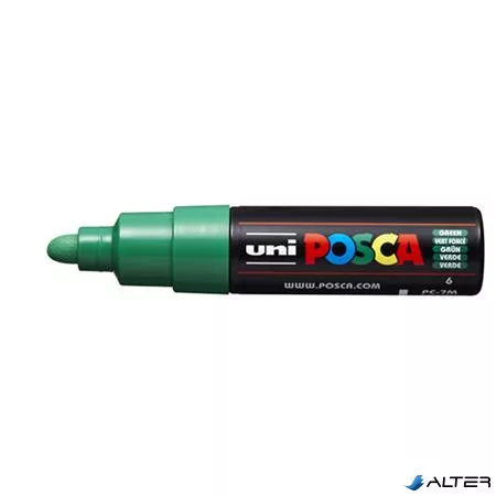 Dekormarker, 4,5-5,5 mm, UNI "Posca PC-7M", zöld